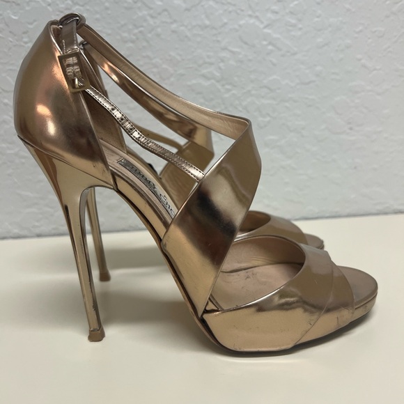 Jimmy Choo Gold Mirror 4” Heel - Picture 1 of 11